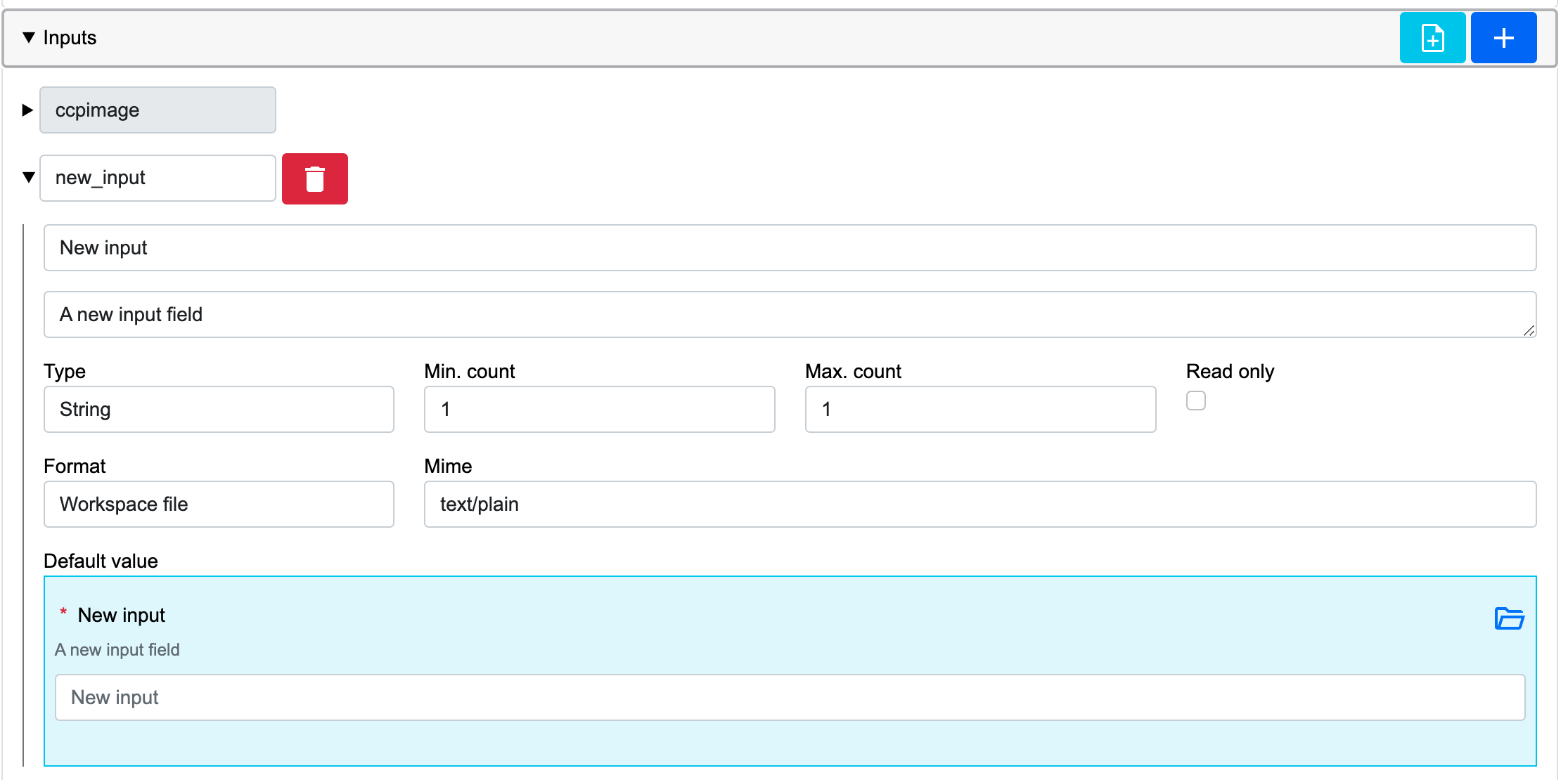 New Input Form