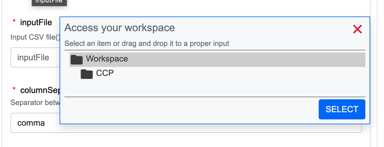 workspace select file